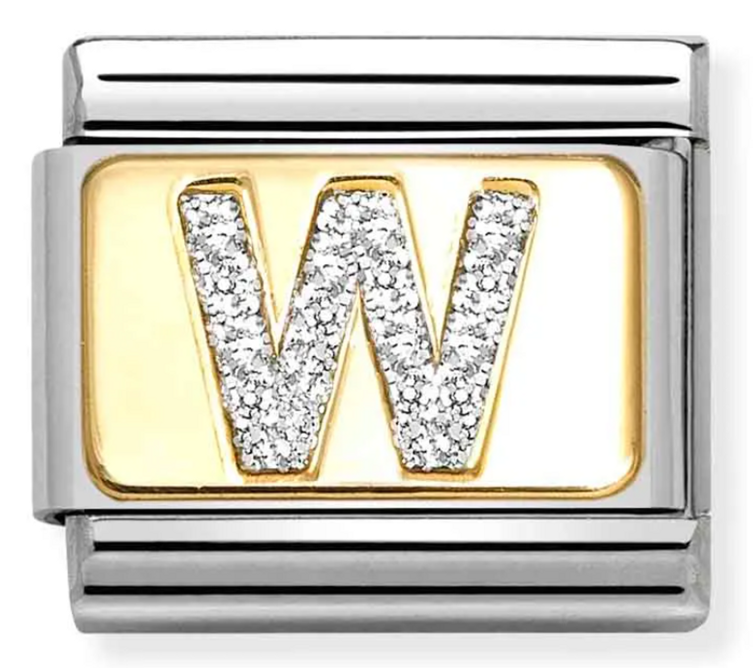 Nomination Link 18K brokatowa litera W 030291 23.png